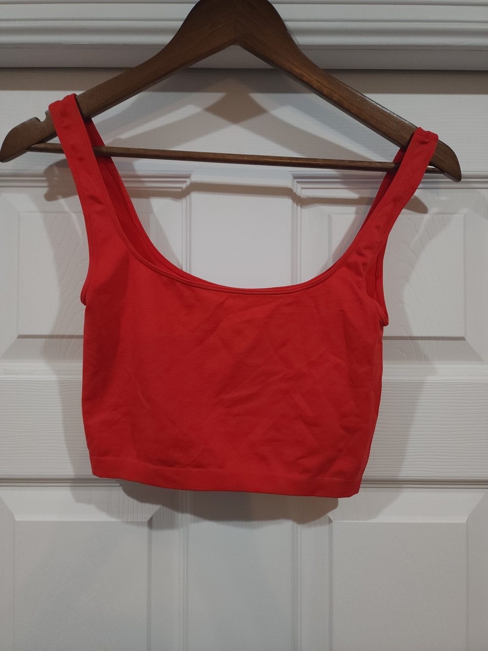 Free People Red Scoop Neck Crop Top